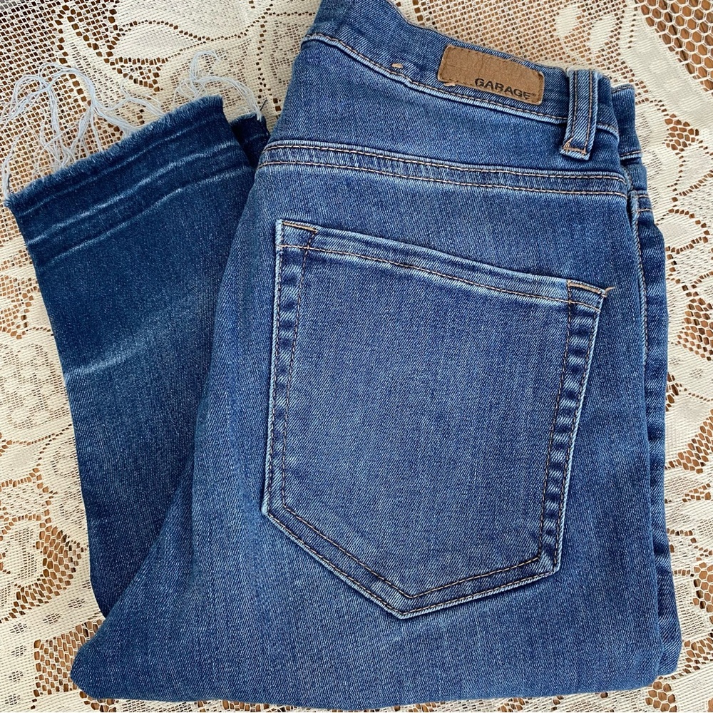 Garage Women's Dark Blue Skinny Jeans w. Front Patch Pockets